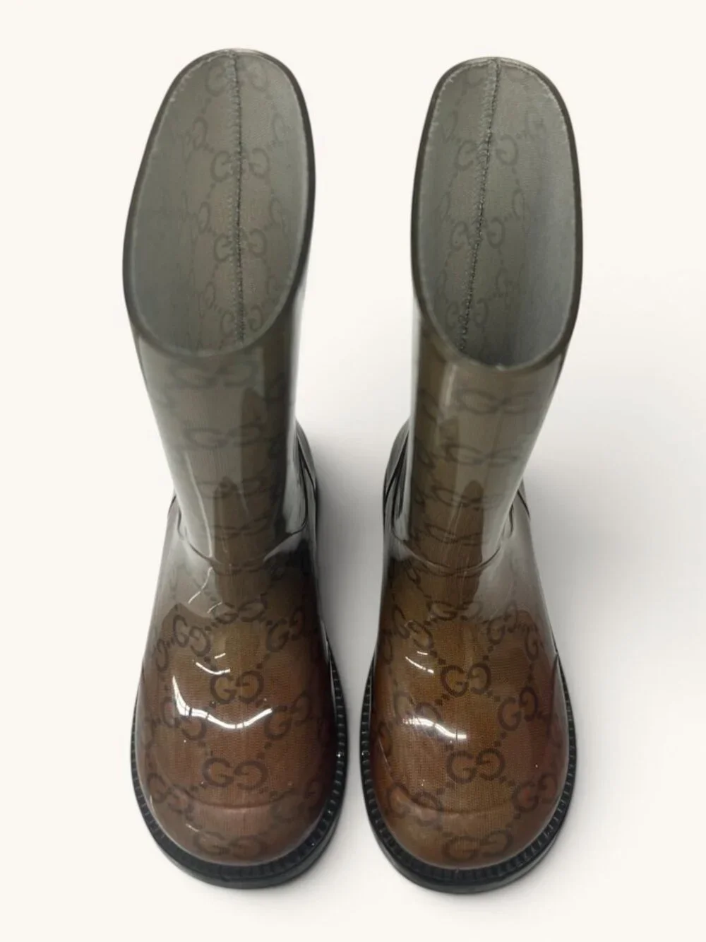 Authentic Gucci Kids GG Monogram Rain Boots - Size IT 25